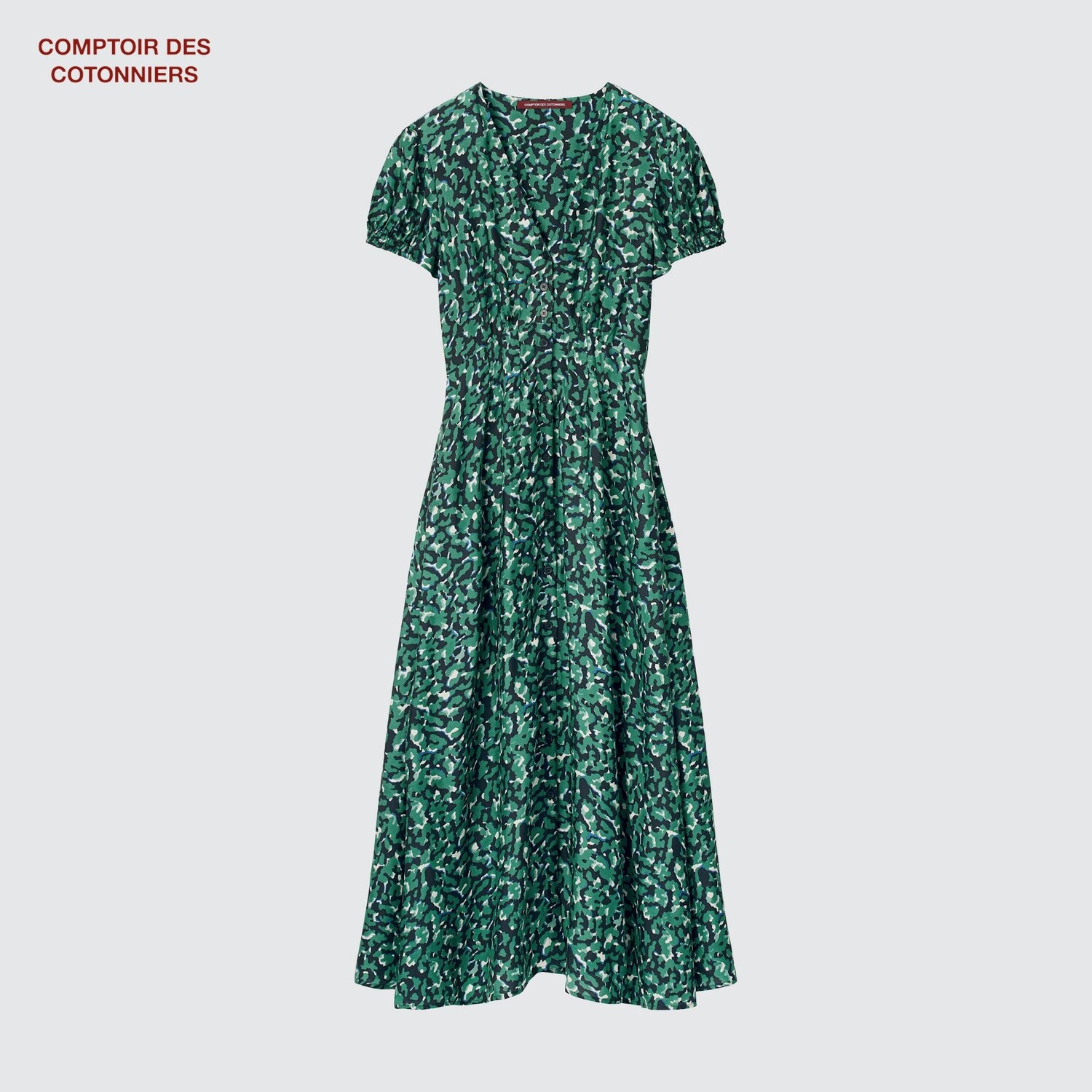Comptoir des Cotonniers Платье из искусственного шелка с короткими рукавами и принтом Uniqlo, зеленый
Comptoir des Cotonniers Платье из искусственного шелка с короткими рукавами и принтом Uniqlo, зеленый