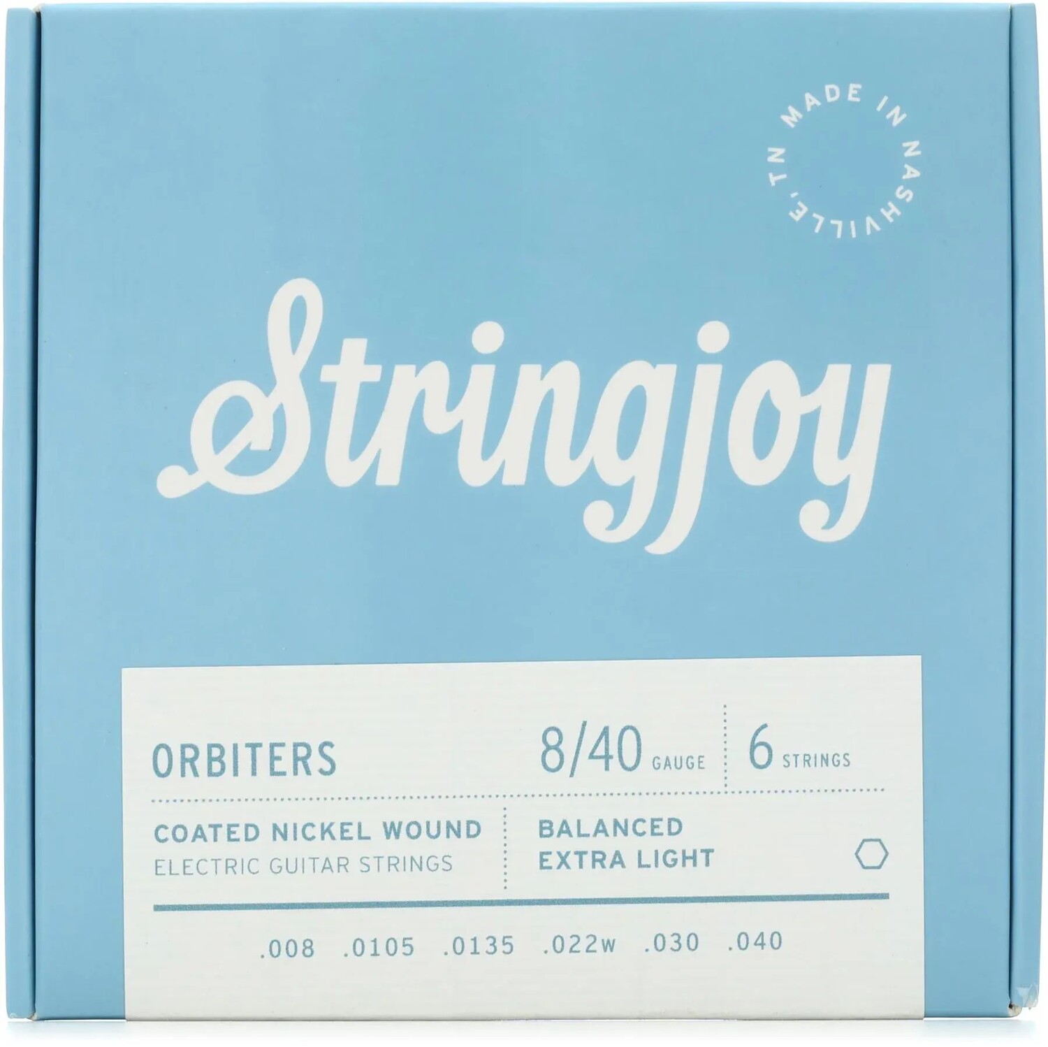 Струны для электрогитары Stringjoy Orbiters со сбалансированным покрытием и никелевой намоткой — сверхлегкий калибр (.008–.040)
Струны для электрогитары Stringjoy Orbiters со сбалансированным покрытием и никелевой намоткой — сверхлегкий калибр (.008–.040)