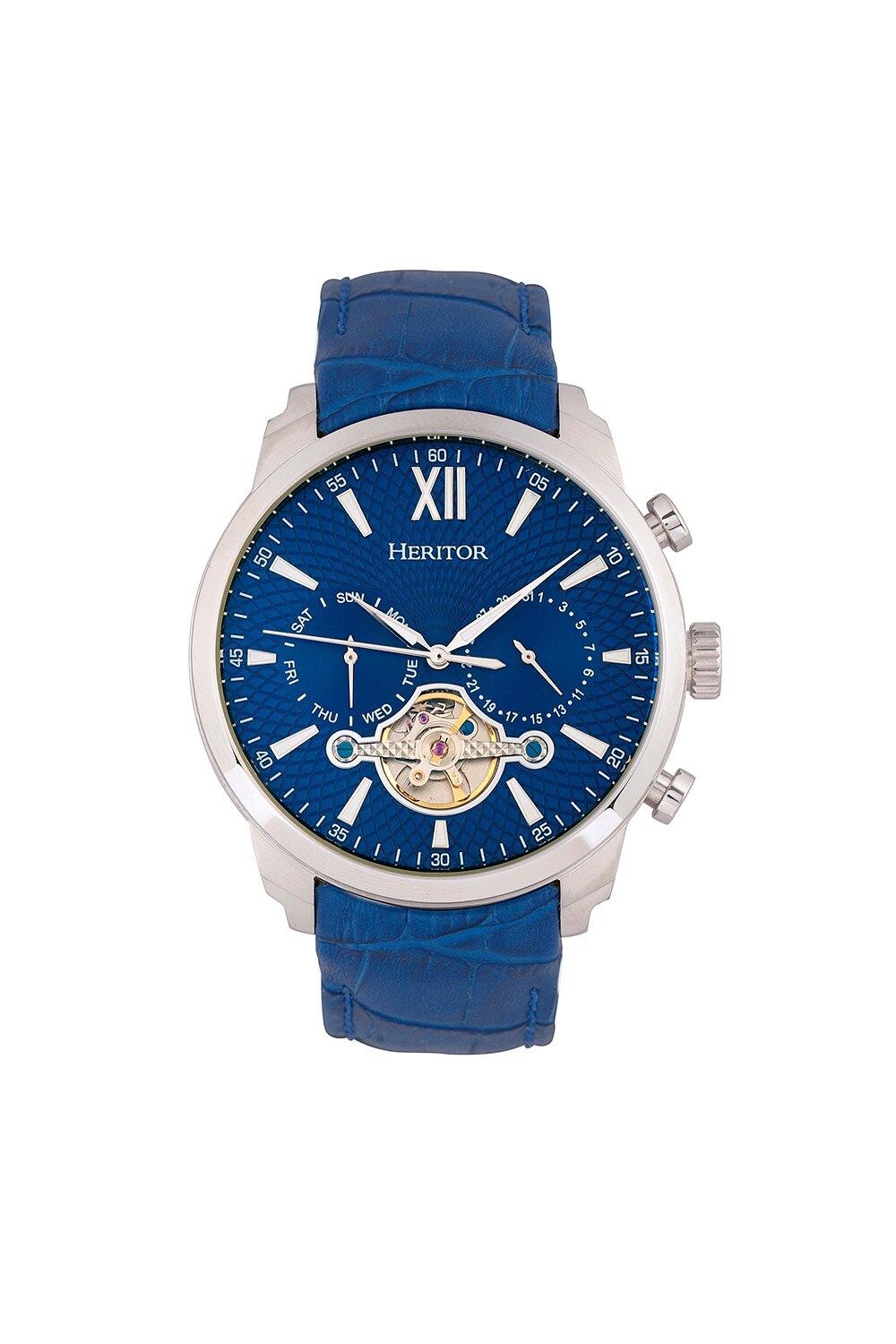 Часы Arthur с полускелетоном и кожаным ремешком, днем и датой Heritor Automatic, синий
Часы Arthur с полускелетоном и кожаным ремешком, днем и датой Heritor Automatic, синий