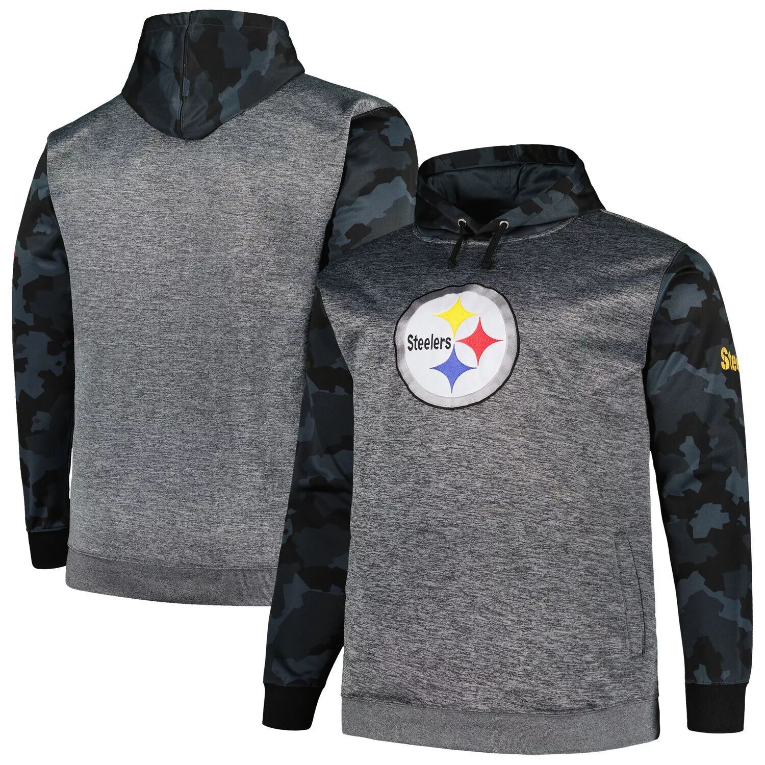 Мужской пуловер с капюшоном и камуфляжным принтом Heather Charcoal Pittsburgh Steelers Big & Tall Fanatics
Мужской пуловер с капюшоном и камуфляжным принтом Heather Charcoal Pittsburgh Steelers Big & Tall Fanatics