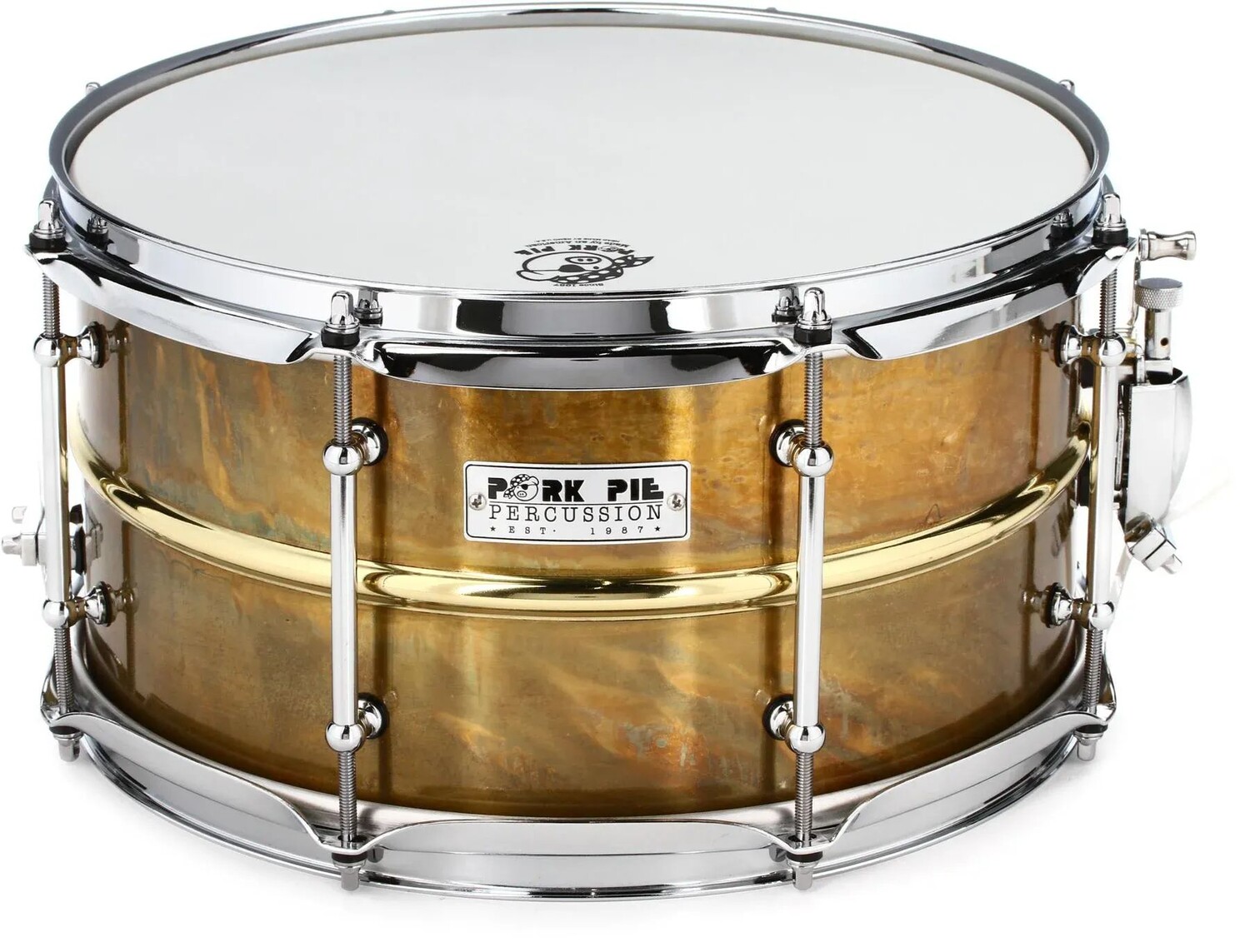 Малый барабан Pork Pie Percussion из латуни с патиной — 7 x 13 дюймов — полированный
Малый барабан Pork Pie Percussion из латуни с патиной — 7 x 13 дюймов — полированный