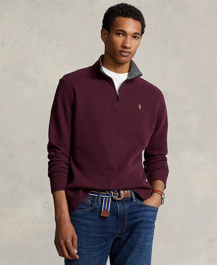 Мужской хлопковый пуловер в рубчик с молнией на четверть Polo Ralph Lauren, цвет Aged Wine Htr/barcly Htr Int
Мужской хлопковый пуловер в рубчик с молнией на четверть Polo Ralph Lauren, цвет Aged Wine Htr/barcly Htr Int