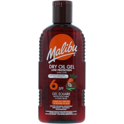 Sun Spf 6 Нежирный сухой масляный гель с бета-каротином и кокосовым маслом 200 мл, Malibu
Sun Spf 6 Нежирный сухой масляный гель с бета-каротином и кокосовым маслом 200 мл, Malibu