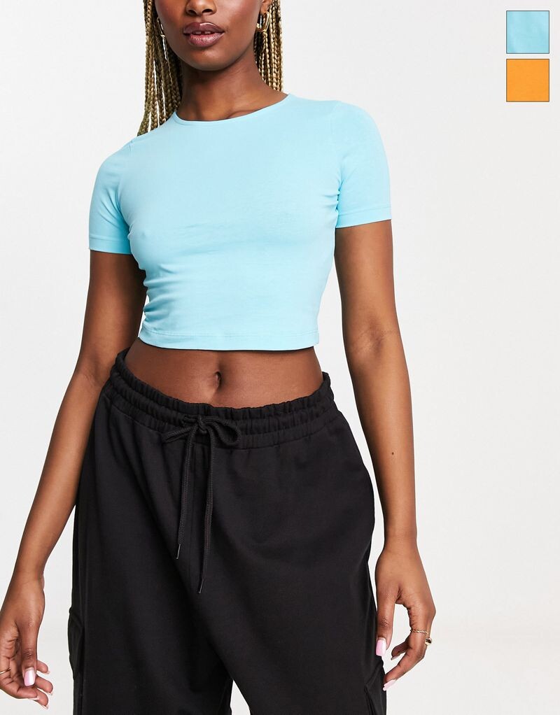 Набор из 2 укороченных футболок приталенного кроя ASOS DESIGN ярко-оранжевого и синего цветов
Набор из 2 укороченных футболок приталенного кроя ASOS DESIGN ярко-оранжевого и синего цветов