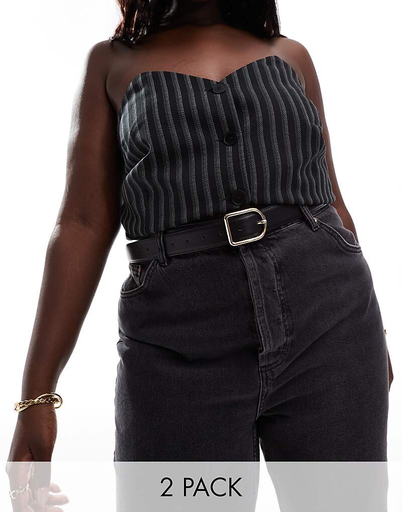 Джинсовый ремень ASOS DESIGN Curve–, тонкий пояс и поясной ремень черного и коричневого цвета в наборе из 2 штук
Джинсовый ремень ASOS DESIGN Curve–, тонкий пояс и поясной ремень черного и коричневого цвета в наборе из 2 штук