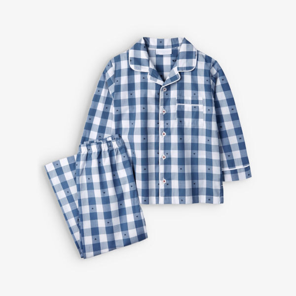 Хлопковый пижамный комплект в клетку с вышивкой звезд для 1-6 лет The Little White Company, синий
Хлопковый пижамный комплект в клетку с вышивкой звезд для 1-6 лет The Little White Company, синий