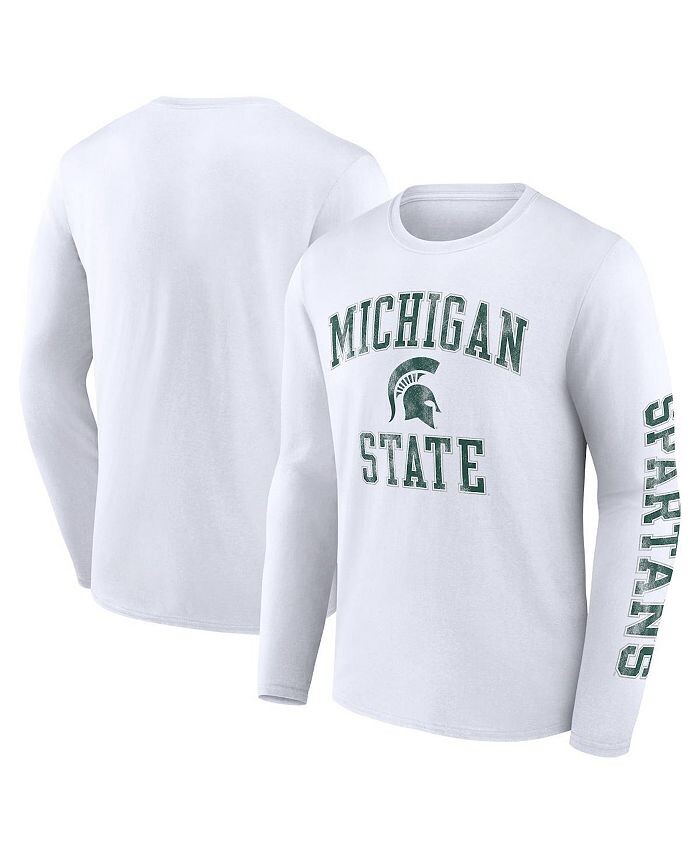 Мужская белая футболка с длинным рукавом и логотипом Michigan State Spartans с рваной аркой и логотипом Fanatics, белый
Мужская белая футболка с длинным рукавом и логотипом Michigan State Spartans с рваной аркой и логотипом Fanatics, белый