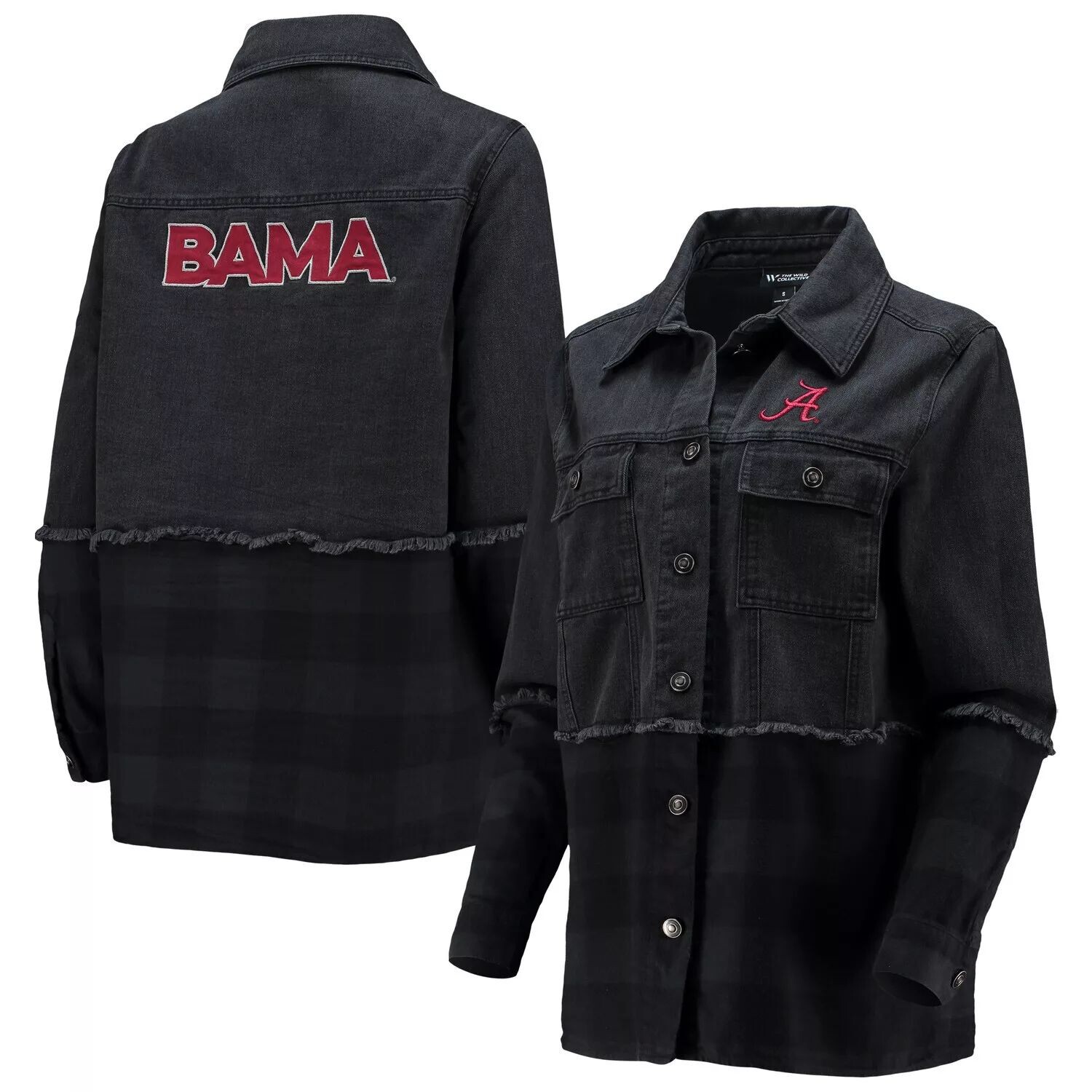 Женская джинсовая фланелевая рубашка на пуговицах The Wild Collective Charcoal Alabama Crimson Tide
Женская джинсовая фланелевая рубашка на пуговицах The Wild Collective Charcoal Alabama Crimson Tide
