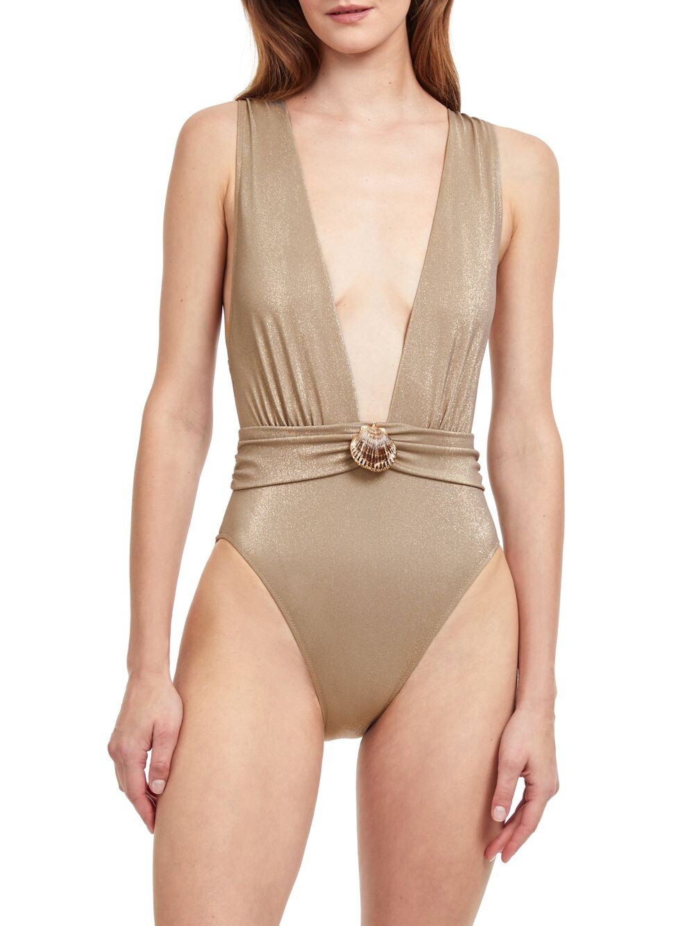Слитный купальник White Sands с эффектом металлик и глубоким вырезом Gottex Swimwear, песочный, Бежевый
Слитный купальник White Sands с эффектом металлик и глубоким вырезом Gottex Swimwear, песочный, Бежевый