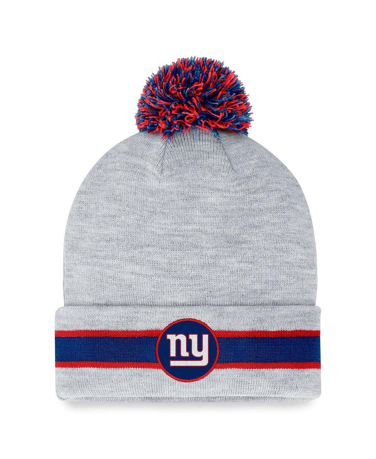 Мужская фирменная вязаная шапка серо-хизерового цвета New York Giants с манжетами и помпоном Fanatics
Мужская фирменная вязаная шапка серо-хизерового цвета New York Giants с манжетами и помпоном Fanatics