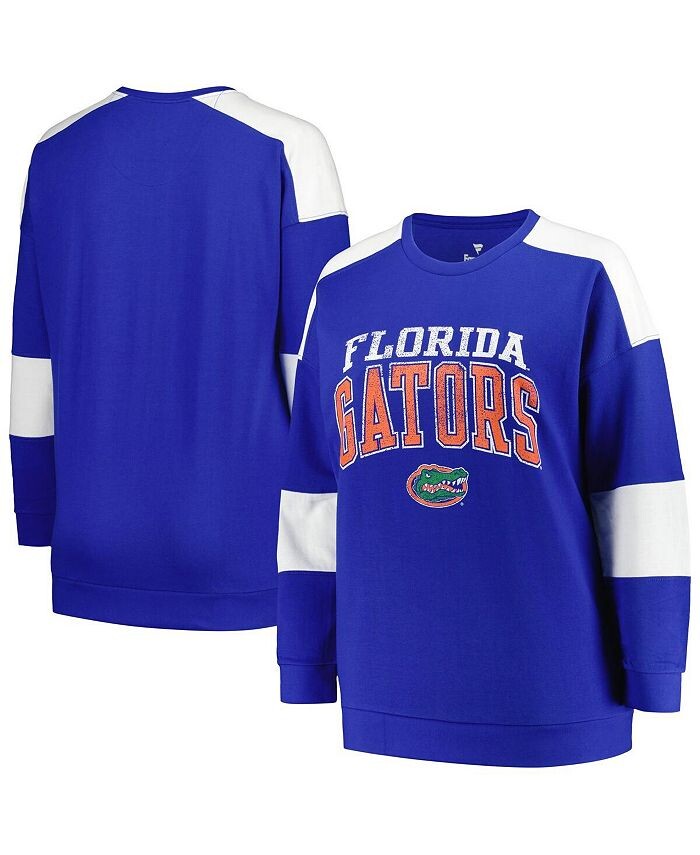 Женский пуловер в полоску с потертостями Royal Florida Gators больших размеров, свитшот большого размера Profile, синий
Женский пуловер в полоску с потертостями Royal Florida Gators больших размеров, свитшот большого размера Profile, синий