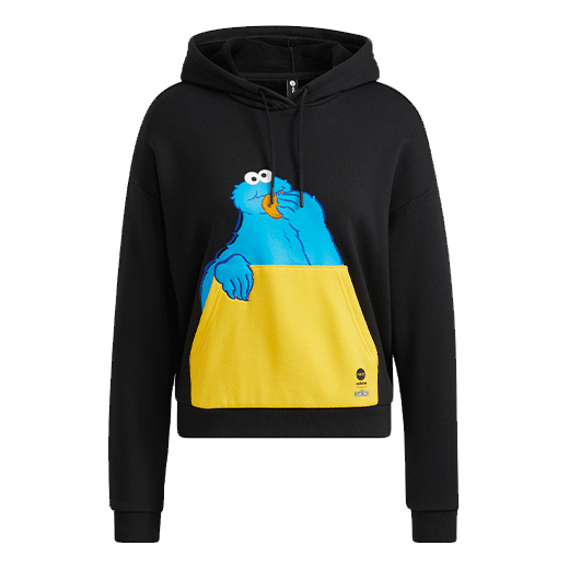 Толстовка (WMNS) Adidas X Sesame Street Pocket Hoodie 'Black', черный