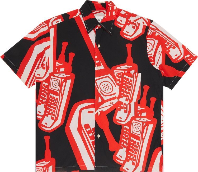 

Рубашка Pre-Owned Maison Margiela Phone Print Short-Sleeve Shirt 'Black/Red', черный