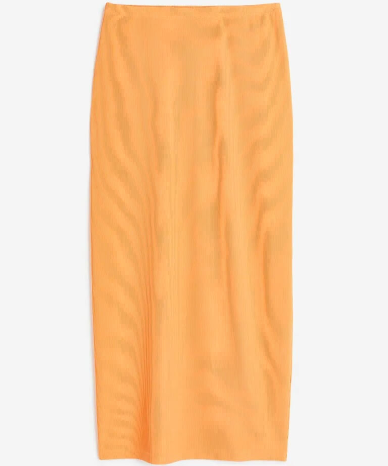 

Юбка H&M Ribbed Pencil, оранжевый