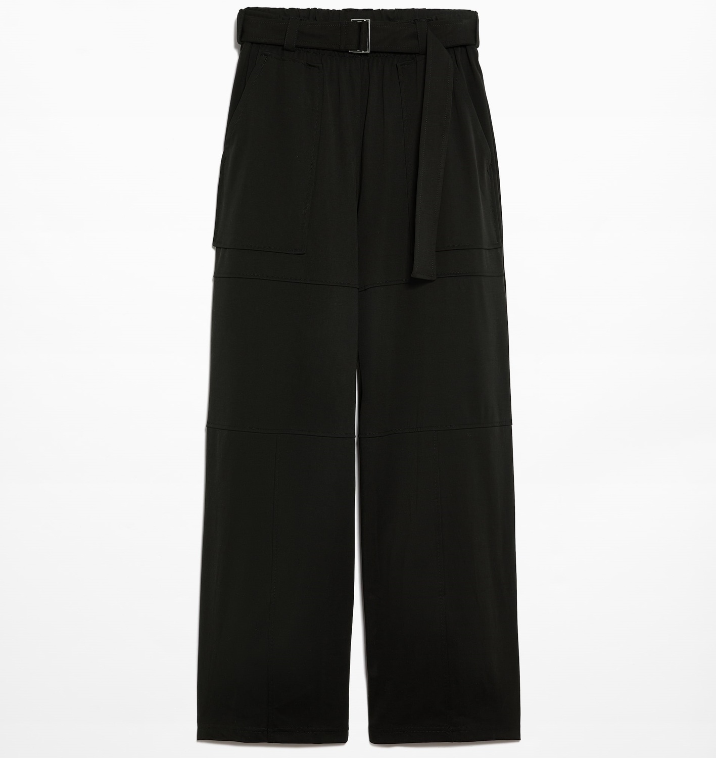 

Брюки Oysho Wide-leg Straight-cut With Belt, черный
