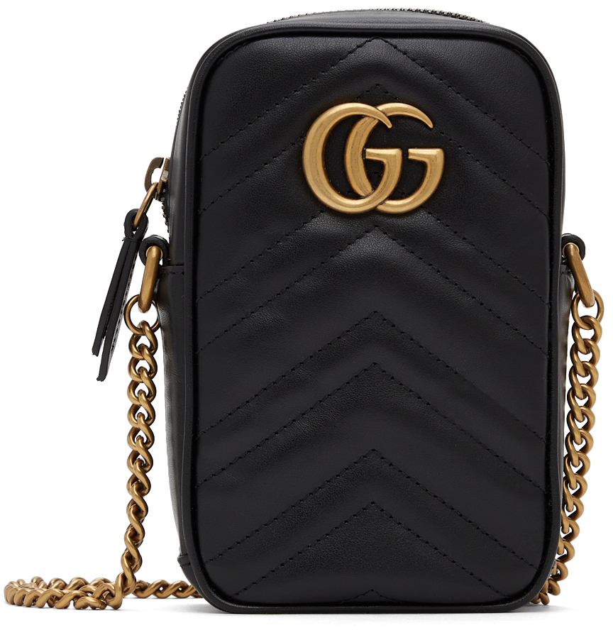 

Черная мини-сумка GG Marmont Gucci