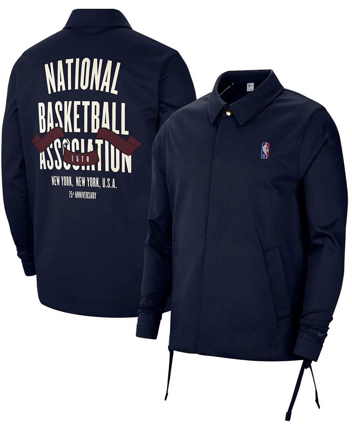 

Мужская темно-синяя куртка nba 75th anniversary coaches courtside full-snap Nike, синий