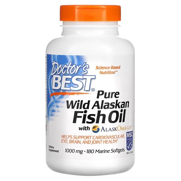 

Рыбий жир Doctor's Best Pure Wild Alaskan, 180 капсул