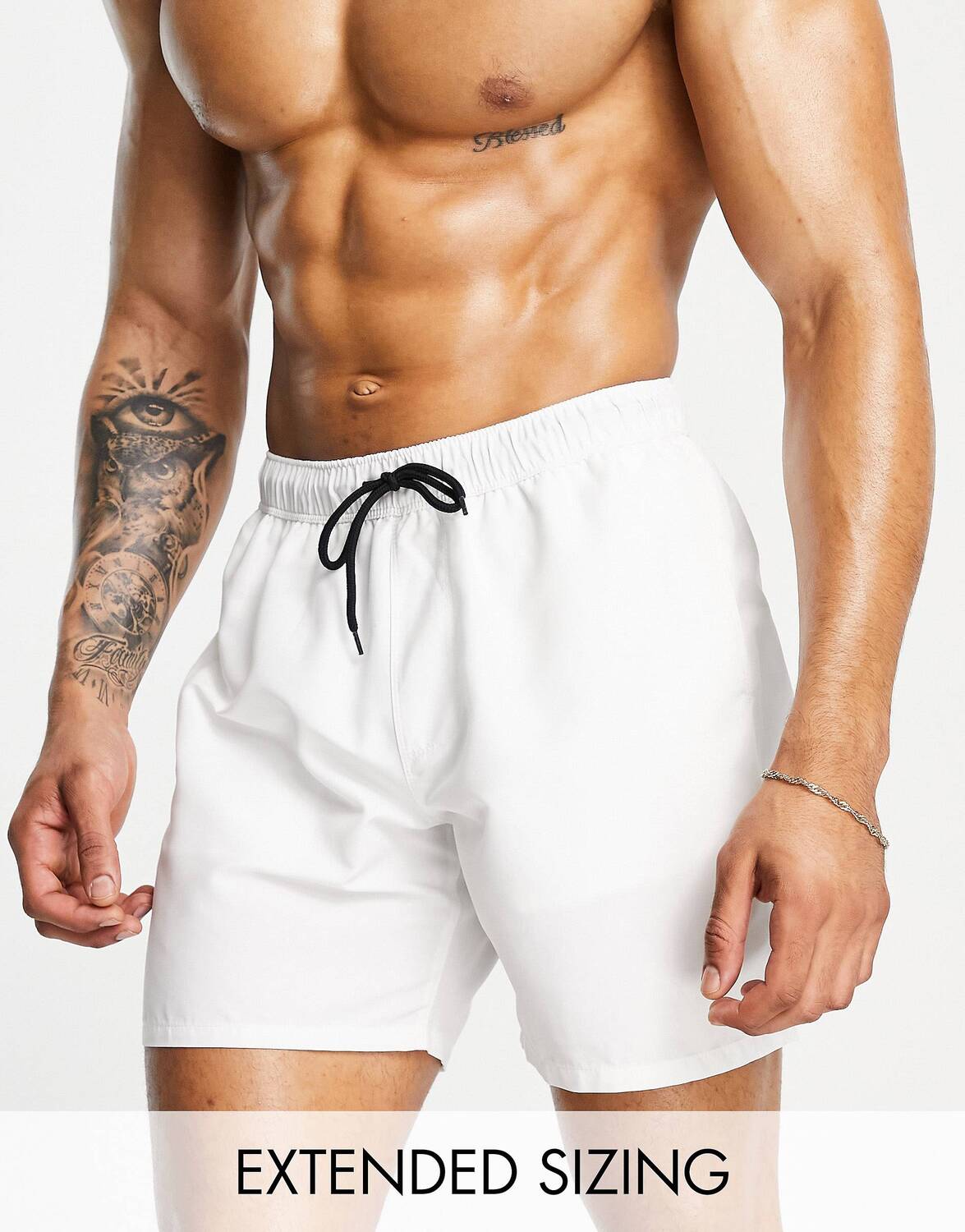 

Белые плавки средней длины ASOS DESIGN