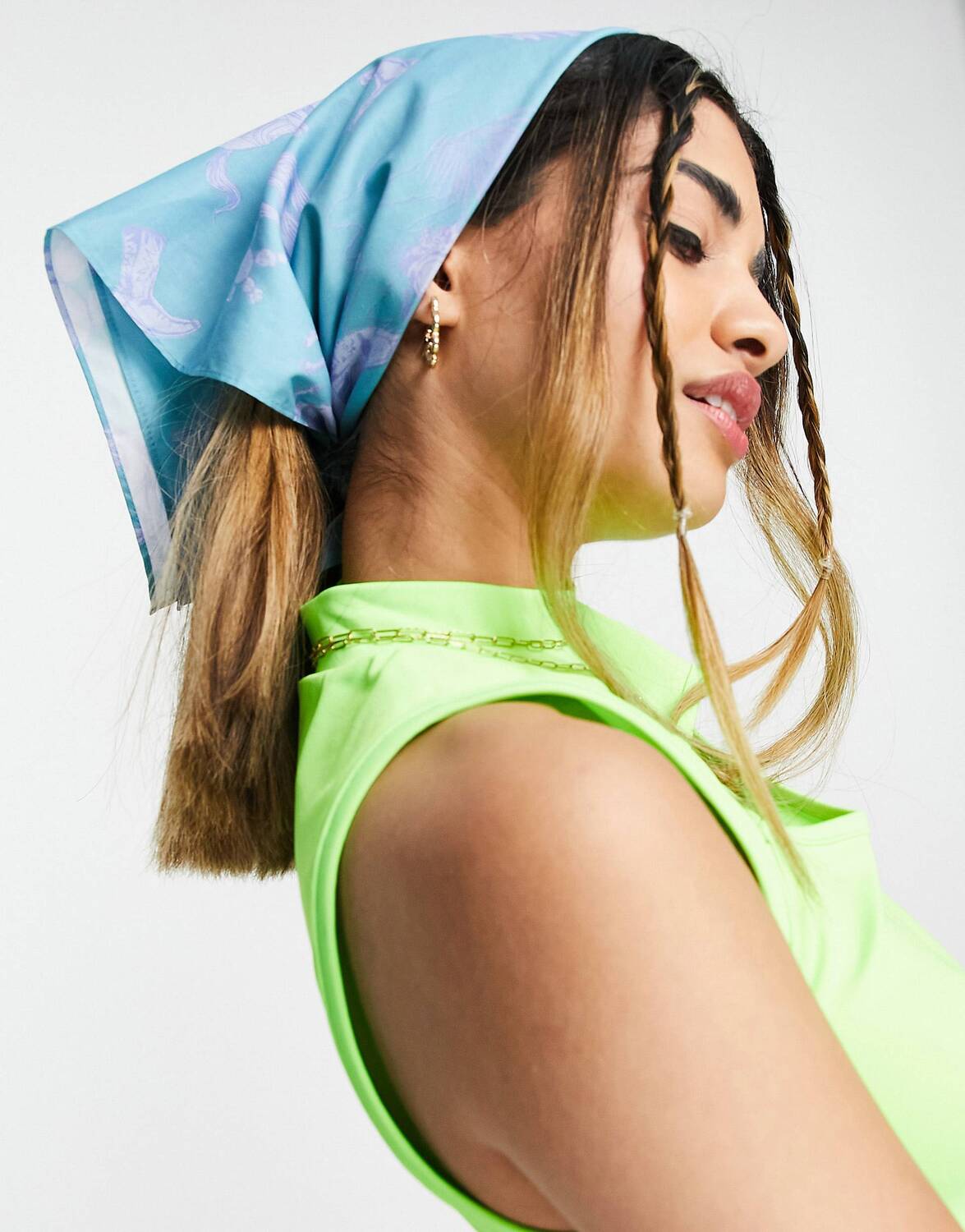 

Разноцветный хлопковый платок с принтом лошади ASOS DESIGN