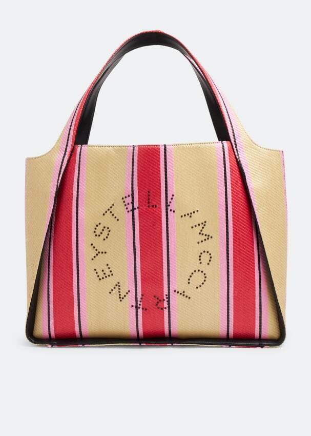 

Сумка-тоут STELLA MCCARTNEY Logo striped tote bag, бежевый
