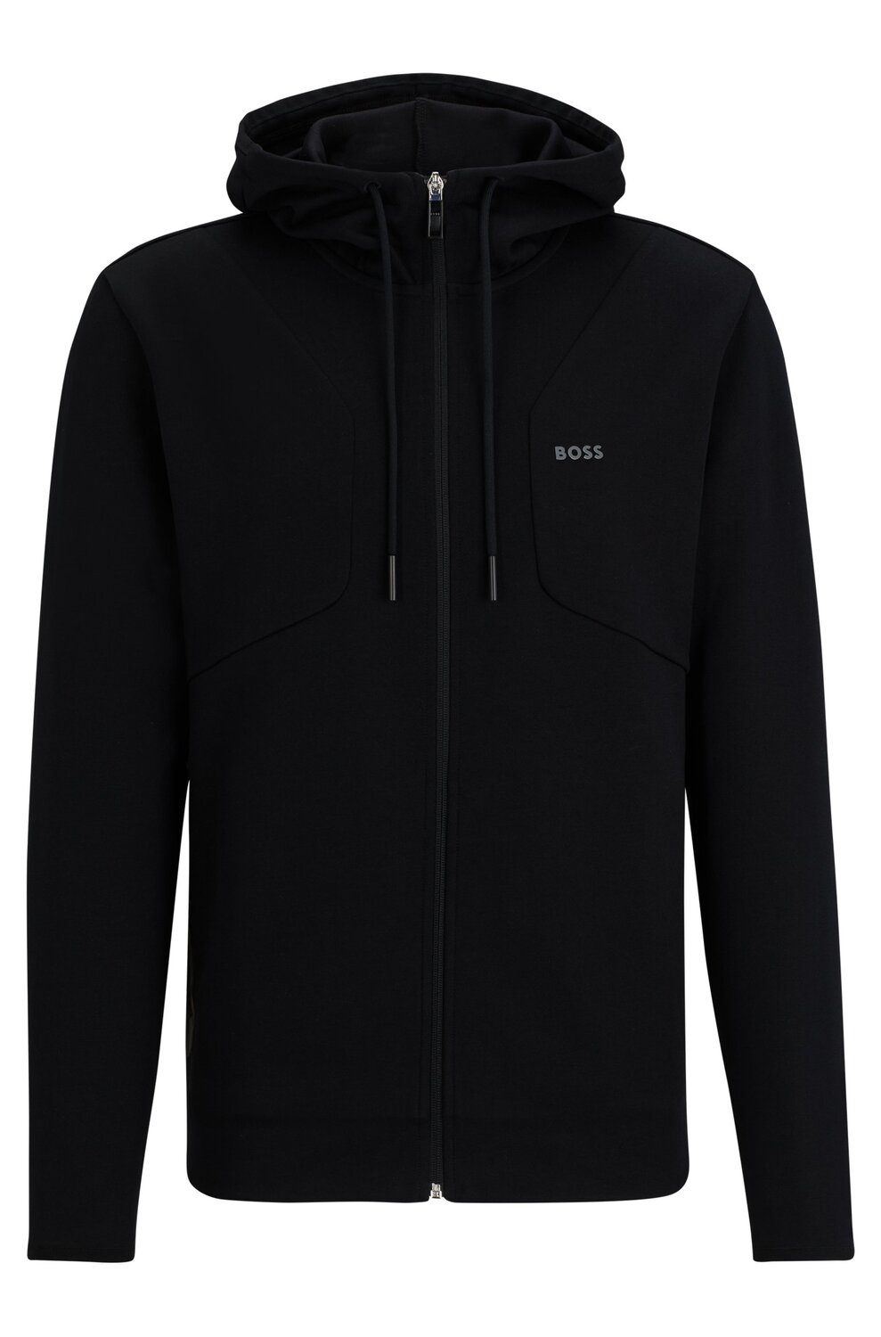 

Толстовка Boss Cotton-blend Zip-up With Hd Logo Print, черный
