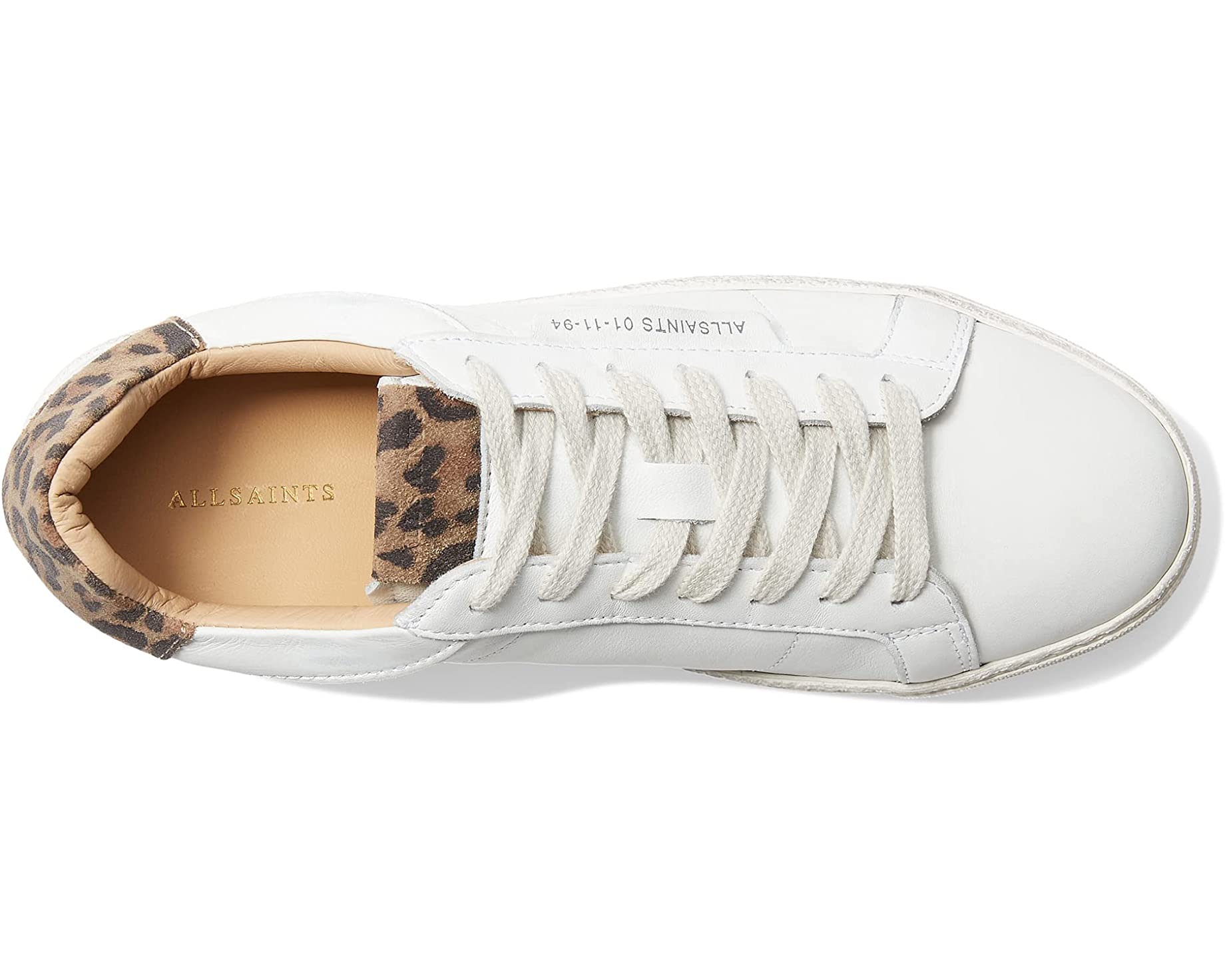 Кроссовки Sheer Leopard Sneaker AllSaints, белый кроссовки sheer leopard sneaker allsaints белый