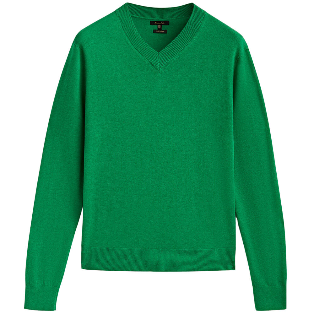 

Свитер Massimo Dutti Wool And Cashmere V-neck, зеленый