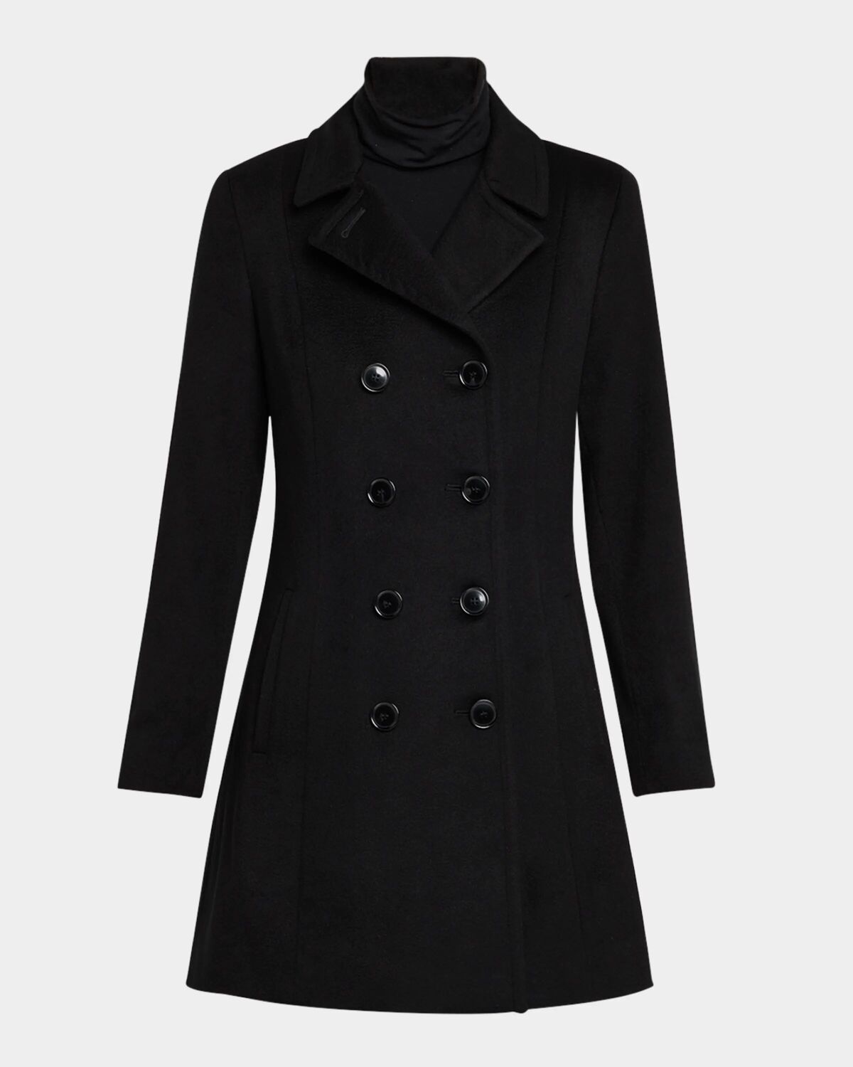 

Двубортный кашемировый бушлат Sofia Cashmere, черный