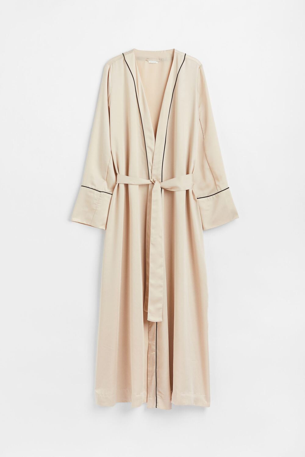 Халат H&M Home Satin, светло-бежевый