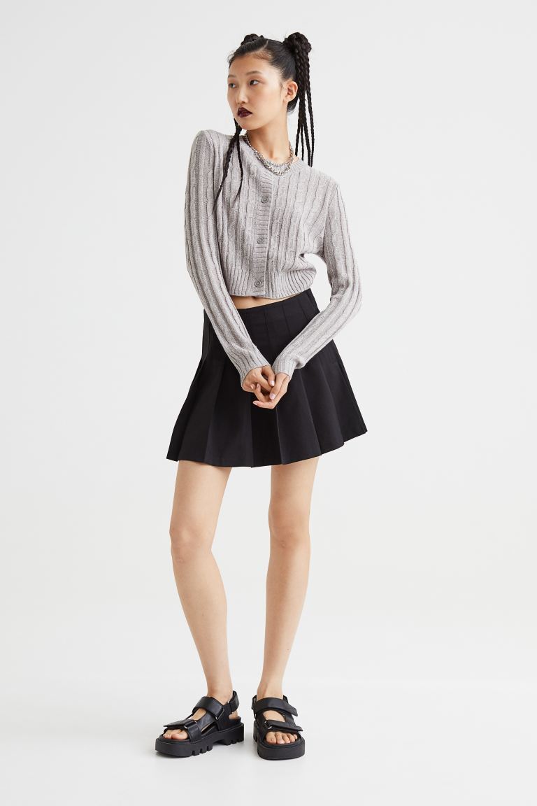 

Плетеный кардиган H&M, светло-серый меланж
