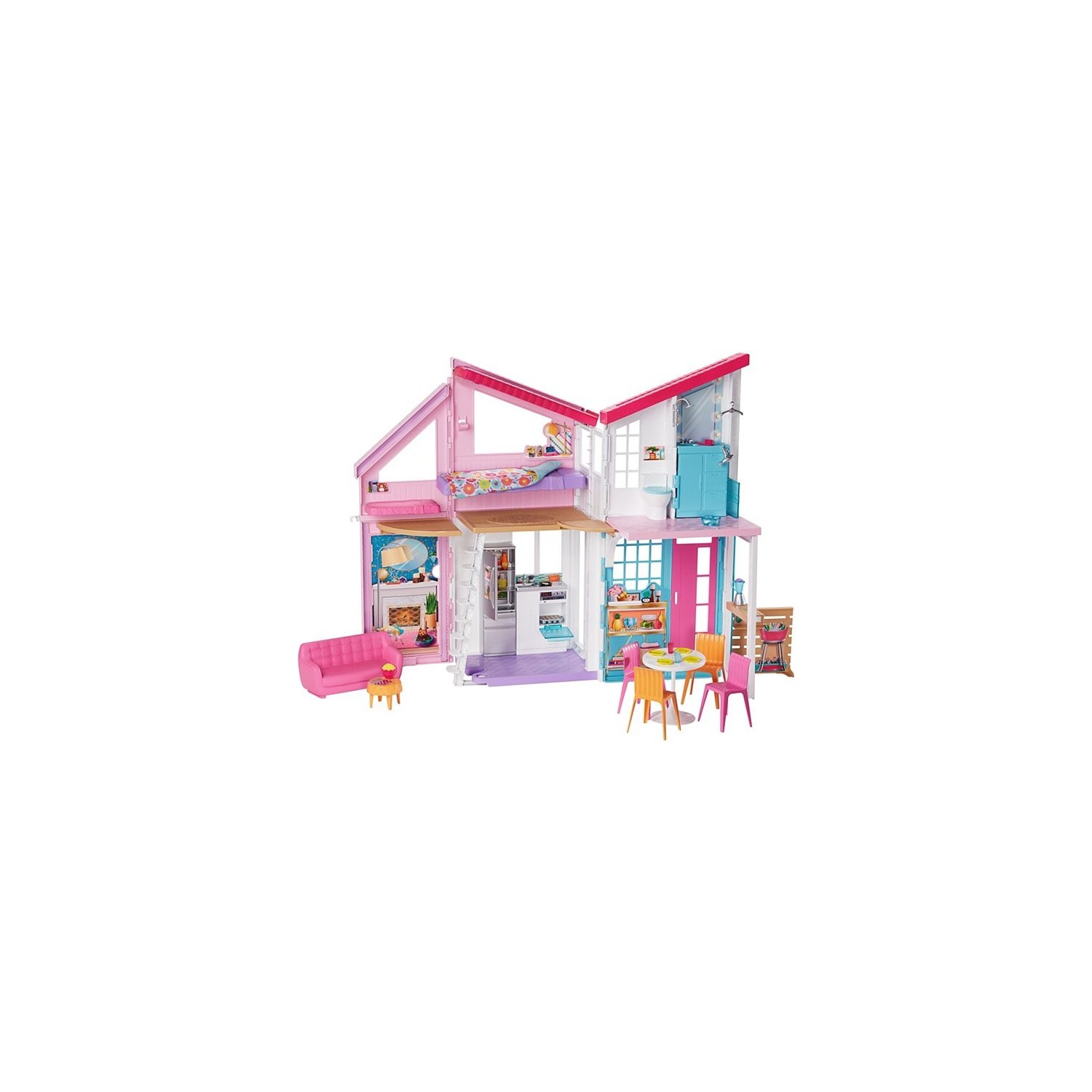 Игровой набор Barbie Malibu House barbie кукольный домик fxg55 белый розовый