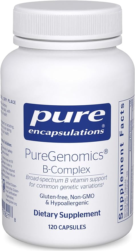 Комплекс витаминов группы B Pure Encapsulations PureGenomics, 120 капсул codeage витамины комплекс метилфолата группы b 120 капсул
