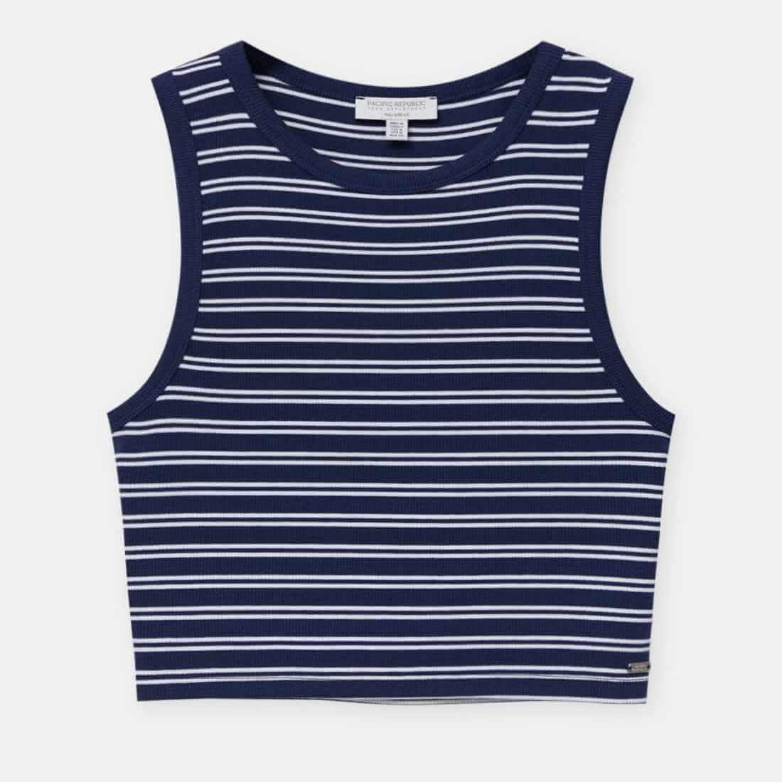 

Топ- майка Pull&Bear Striped, темно-синий