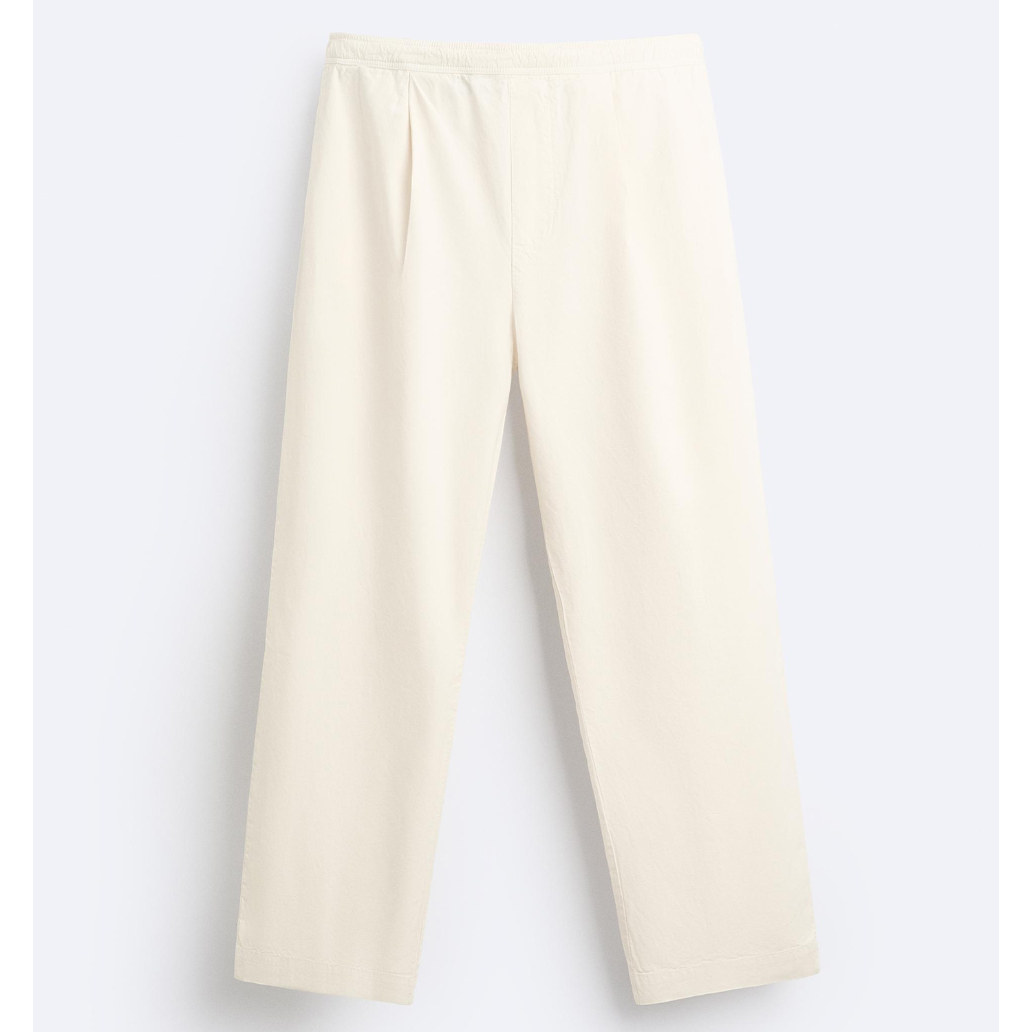 Брюки Zara Wide-Leg Jogger Waist, белый брюки карандаш женские повседневные до щиколотки однотонные хлопковые штаны с эластичным поясом черные брюки с широкими штанинами в стил