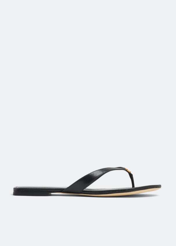 

Шлепанцы TORY BURCH Capri leather flip flops, черный