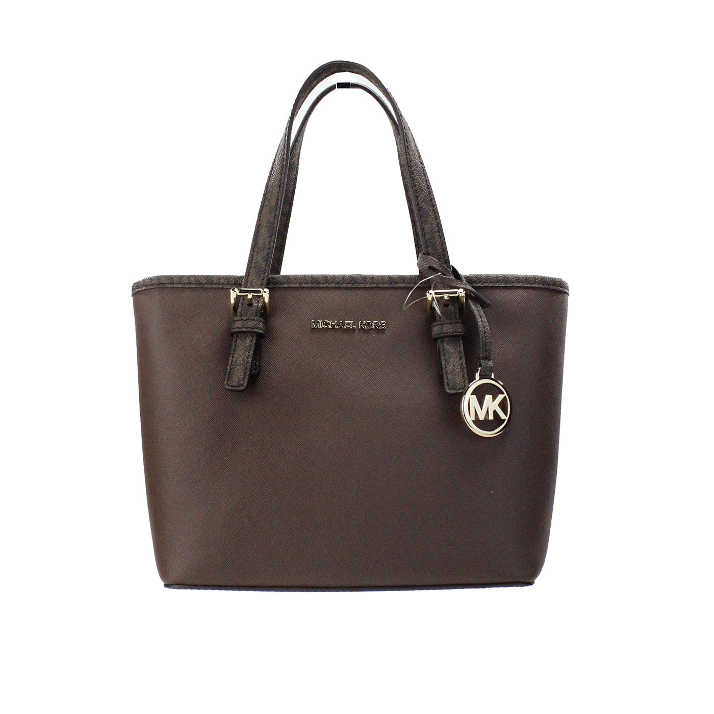 

Michael Kors Jet Set Mocha Leather XS Carryall Top Zip Tote Bag Женская сумочка, мультиколор