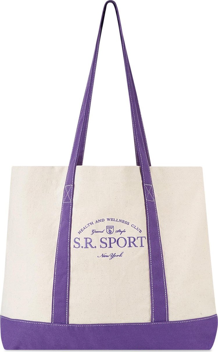 

Сумка Sporty & Rich Wimbledon Two-Tone Tote Natural/Purple, фиолетовый