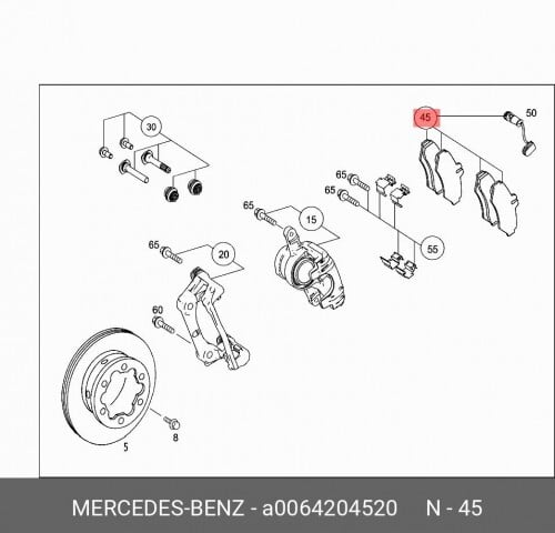 

Колодки тормозные задние w906 A0064204520 MERCEDES-BENZ