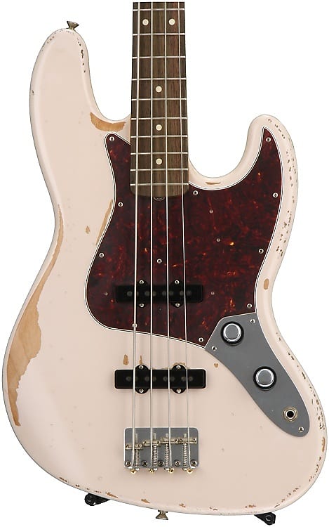 Fender Flea Jazz Bass - Shell Pink Road Worn 0141020356 - фото