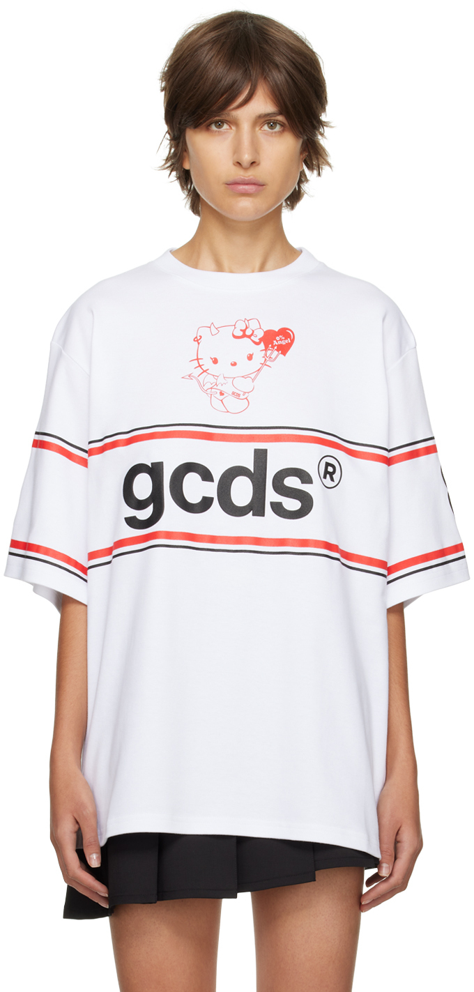 

Белая футболка большого размера Hello Kitty Edition GCDS