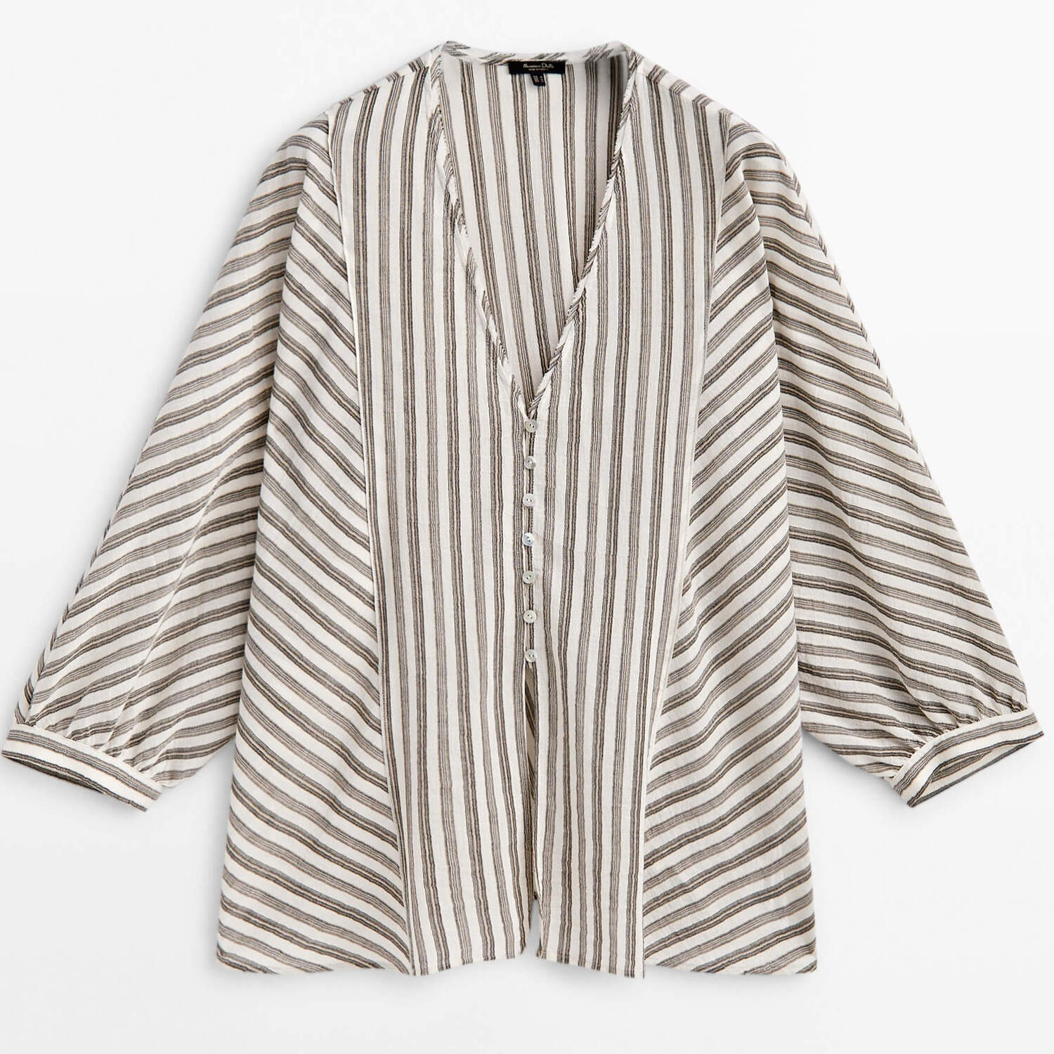 

Рубашка Massimo Dutti Striped Waffle, коричневый