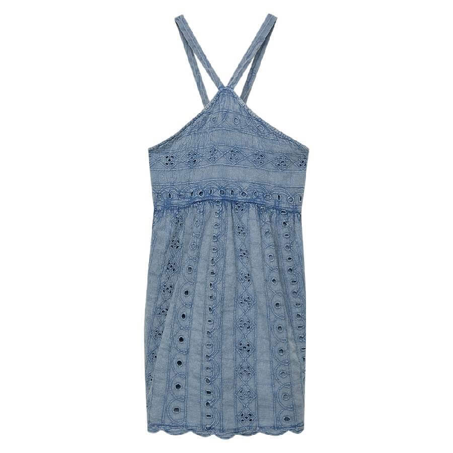 

Платье Pull&Bear Short Swiss Embroidery, серо-голубой