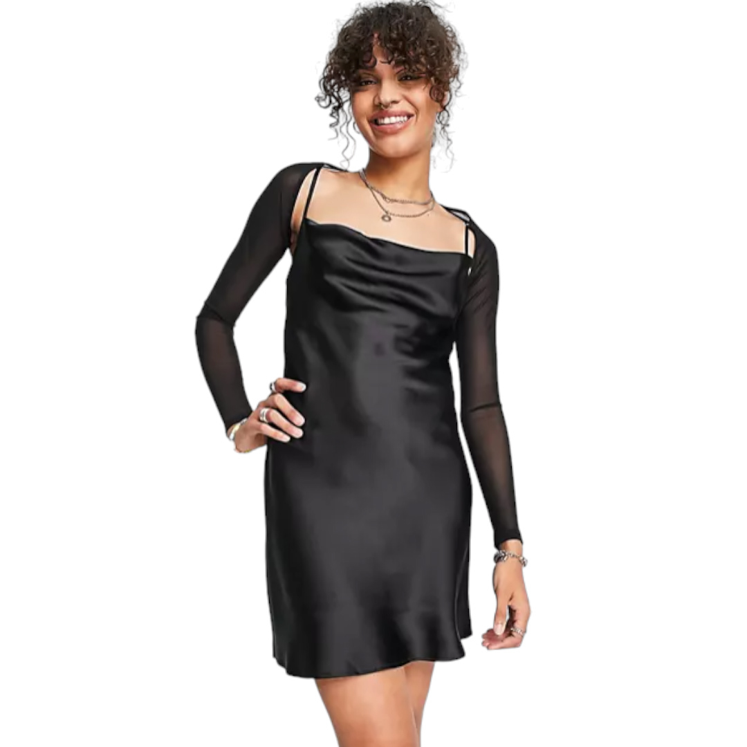 

Платье Collusion Cowl Neck Mini Slip, черный