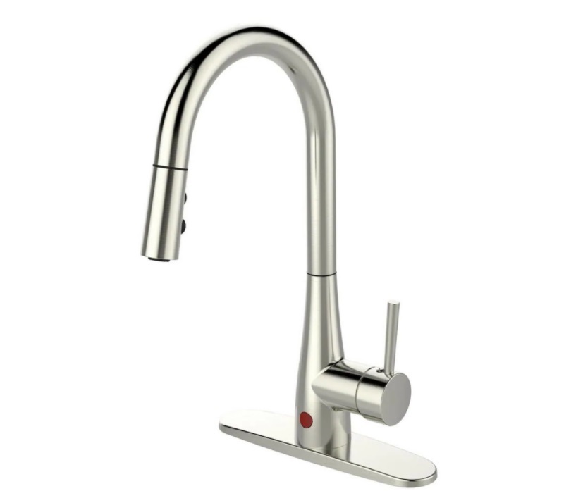 

Однорычажный выдвижной Распылитель RUNFINE с кухонным краном без помощи рук, brushed nickel