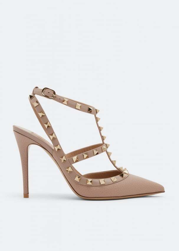 Туфли VALENTINO GARAVANI Rockstud pumps, бежевый