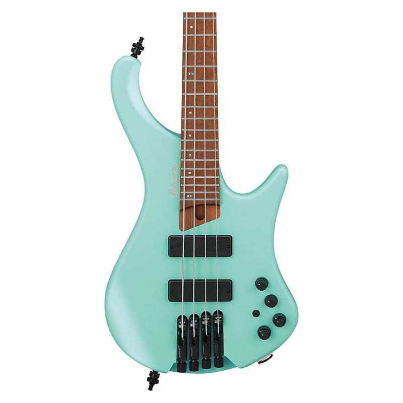 

Ibanez EHB1000S Эргономичная 4-струнная бас-гитара без головы, зеленая матовая морская пена с сумкой