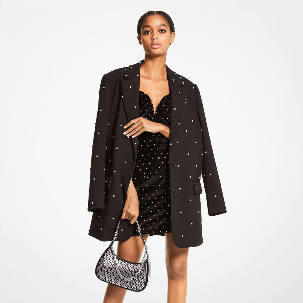 

Пиджак Michael Michael Kors Embellished Crepe, черный