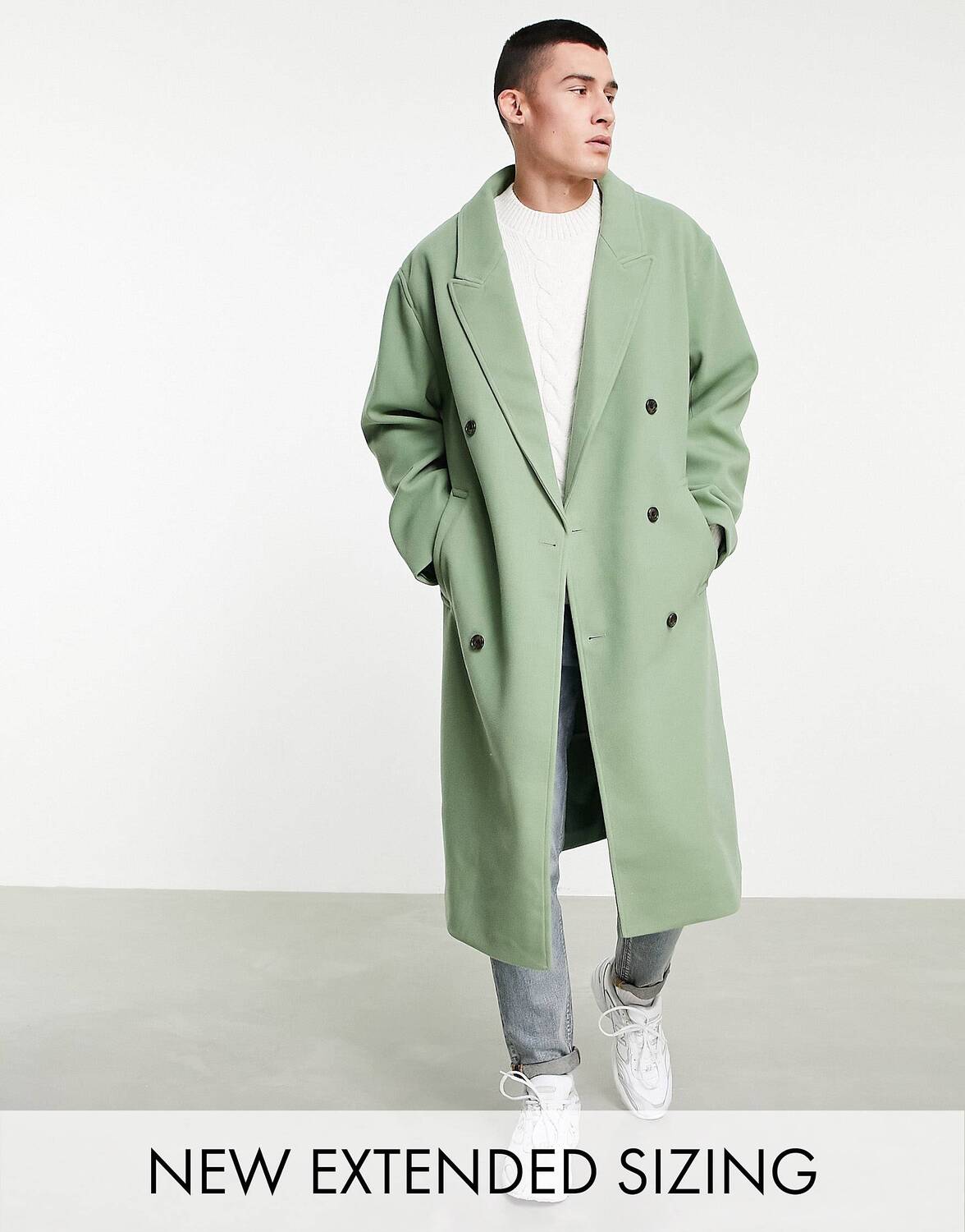 

Зеленое пальто оверсайз ASOS DESIGN, Зеленый