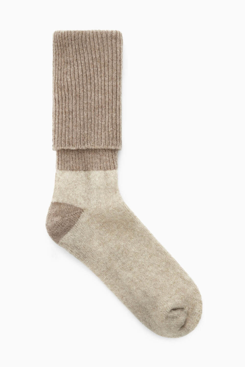 

Носки COS Folded Colour-Block Wool, бежевый